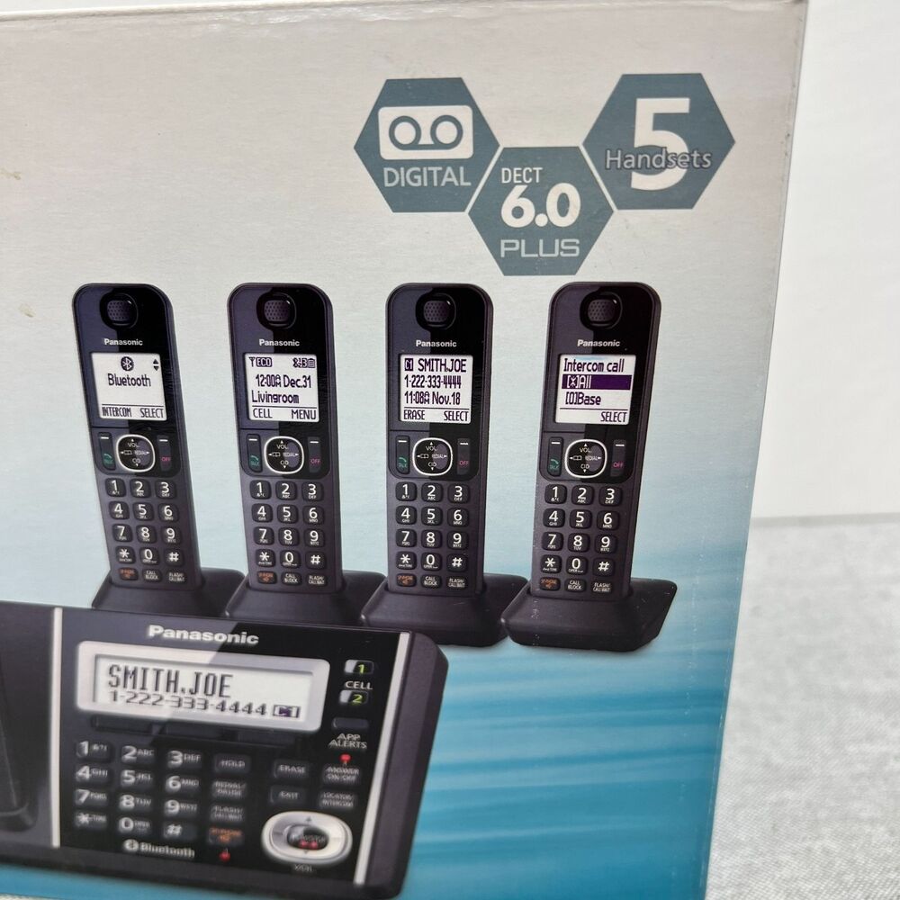 Panasonic KX-TG585 SK 1 Cell Bluetooth Cordless Phone 5 Handset Digital Answer - Picture 3 of 6